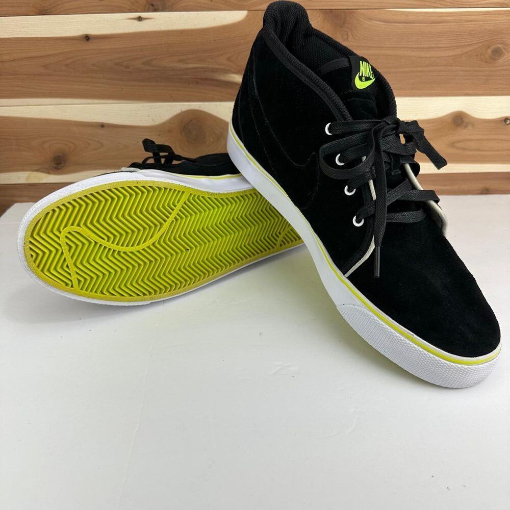 Nike Toki Mid Trainers Suede Leather Mens Black/Green size 12